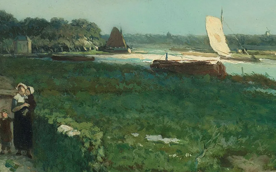 Gezicht bij de Geestbrug, Johan Hendrik Weissenbruch