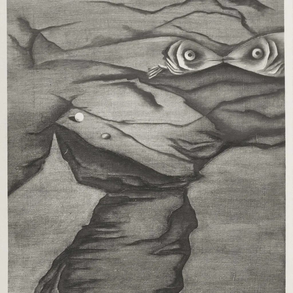 Zwart-wit foto van Toyen, L'origine de la vérité, 1952, collectie RKD