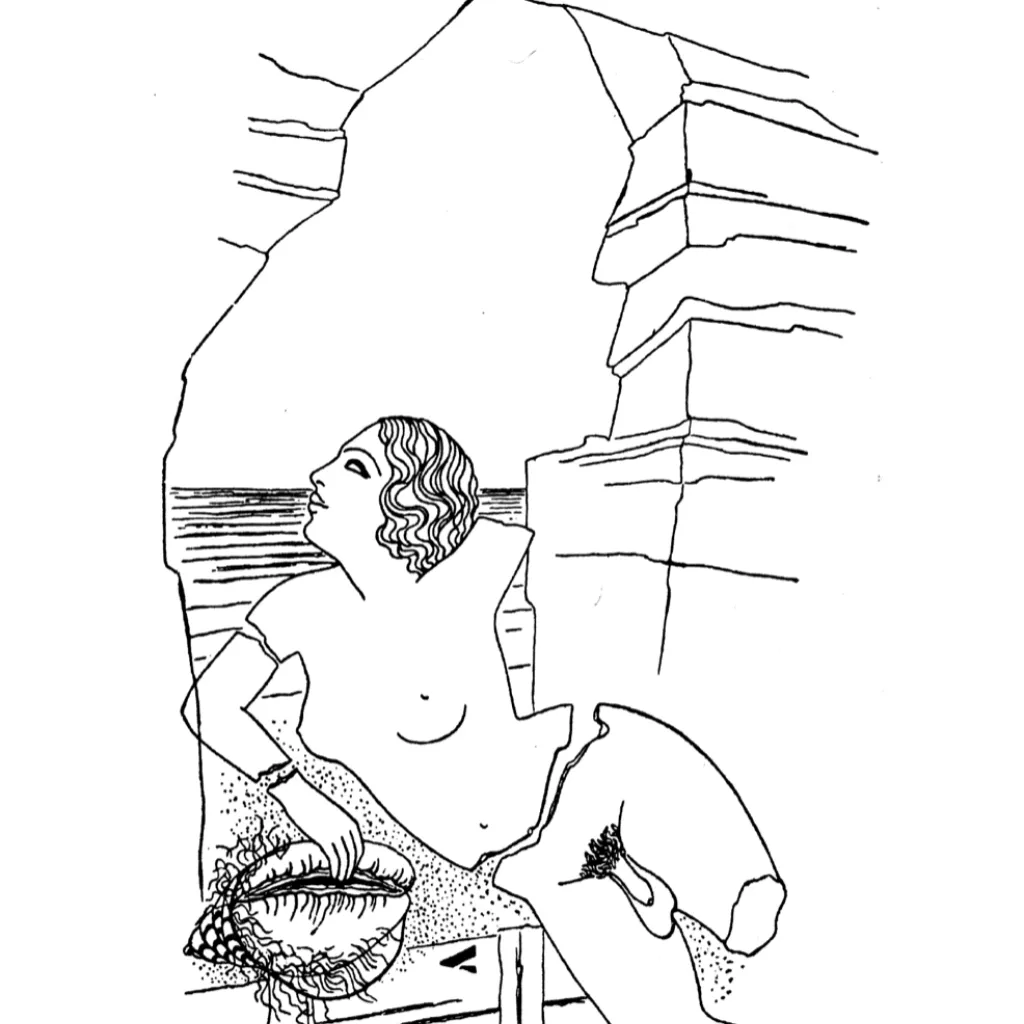  Toyen, schets zonder titel, 1932. Uit: Tent. Cat., K. Srp, Toyen: une femme surréaliste, Musée d’Art Moderne de Saint-Étienne Métropole 2002 