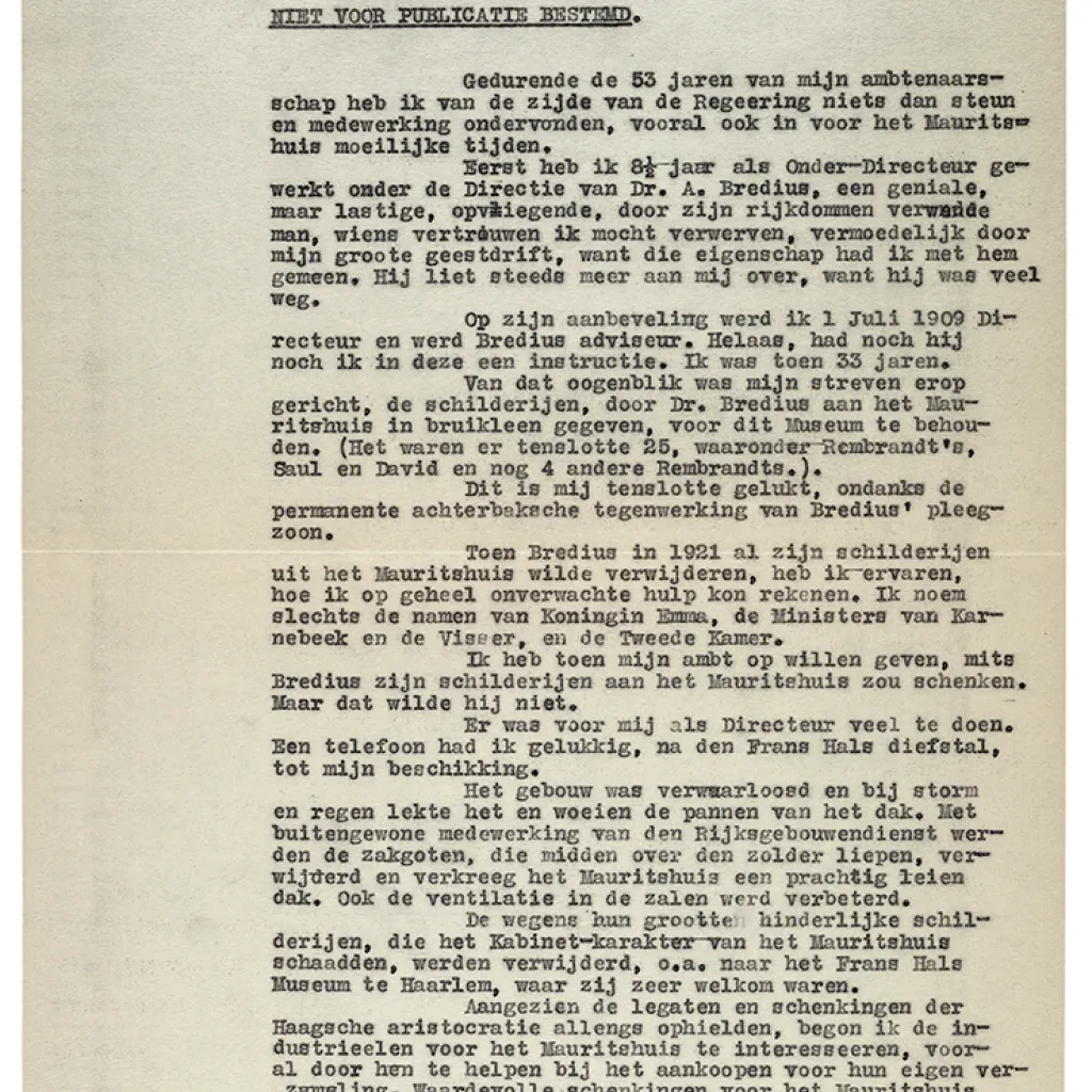 Verantwoording, bijlage bij de ontslagname van Wilhelm Martin als rijksambtenaar uit de collectie van het RKD