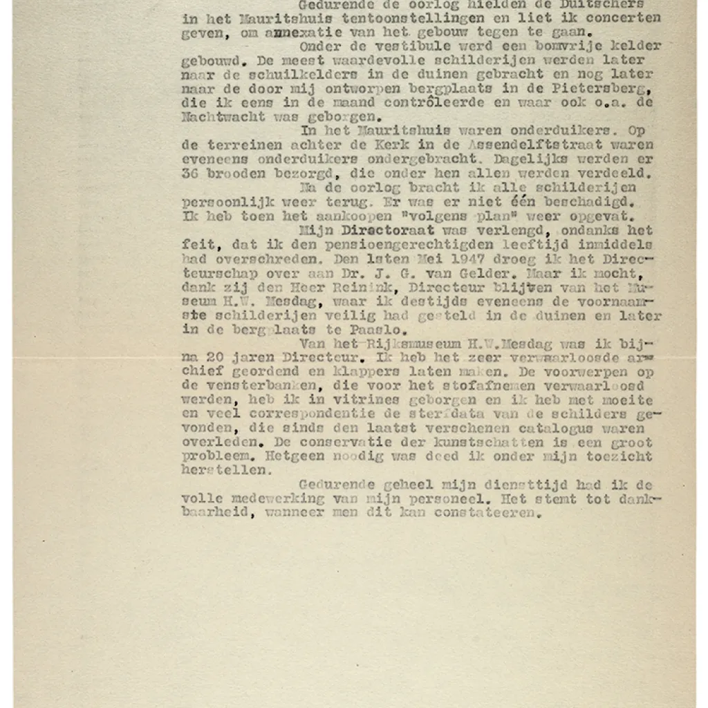 Bijlage bij de ontslagname van Wilhelm Martin als rijksambtenaar uit de collectie van het RKD