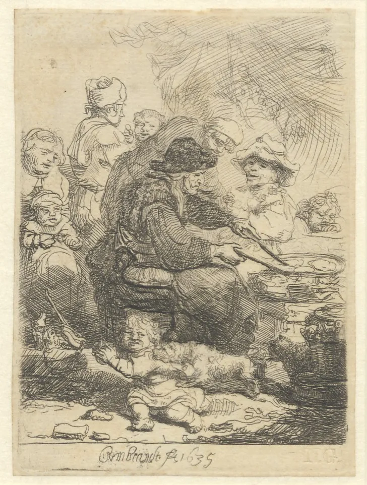 PK-P-103.225 Rembrandt - The Pancake Woman, 1635 - Leiden University