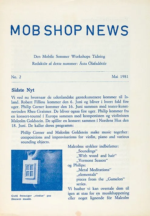 Nieuwsbrief Mobile Summer Workshop met werk van Douwe Jan Bakker, 1981, archief Douwe Jan Bakker