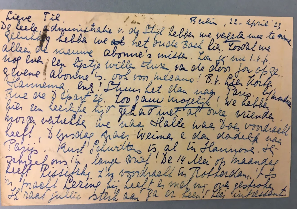 brief van nelly van doesburgh aan tilman