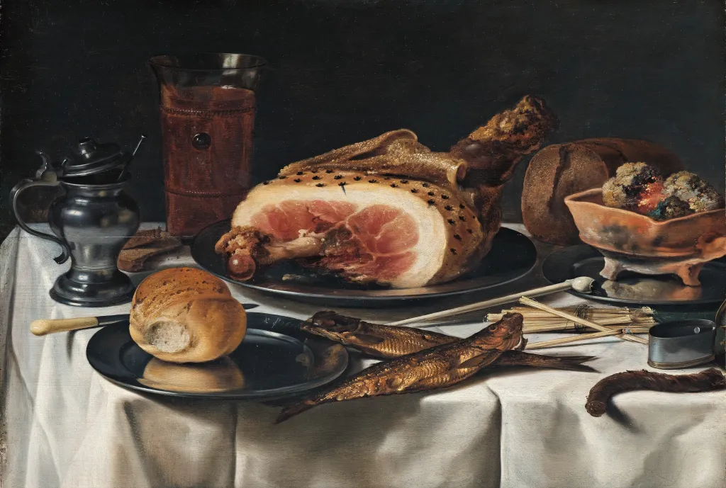 Pieter Claesz., Still Life with Ham, 1625