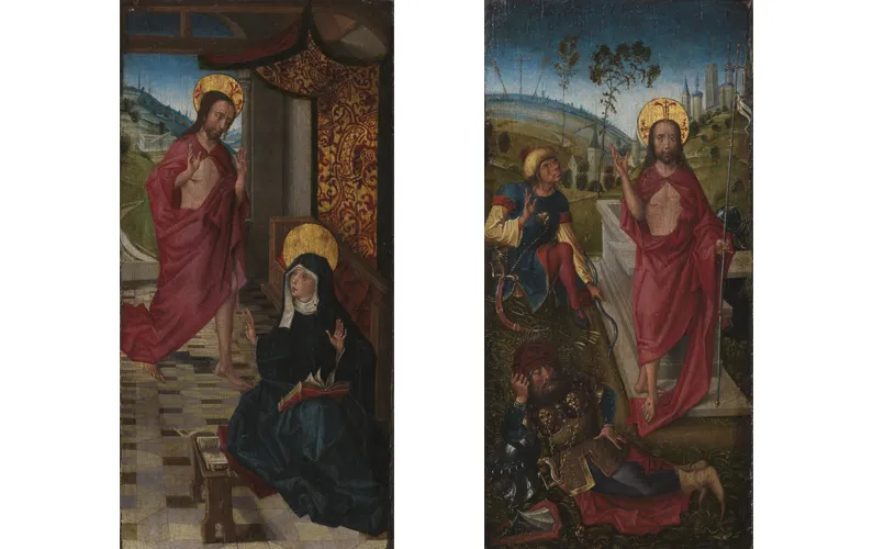 Atelier van de Meester van het Gezicht op Sint-Goedele, Verrijzenis van Christus; Christus verschijnt aan zijn moeder, ca. 1480-1500, Stichting HvL