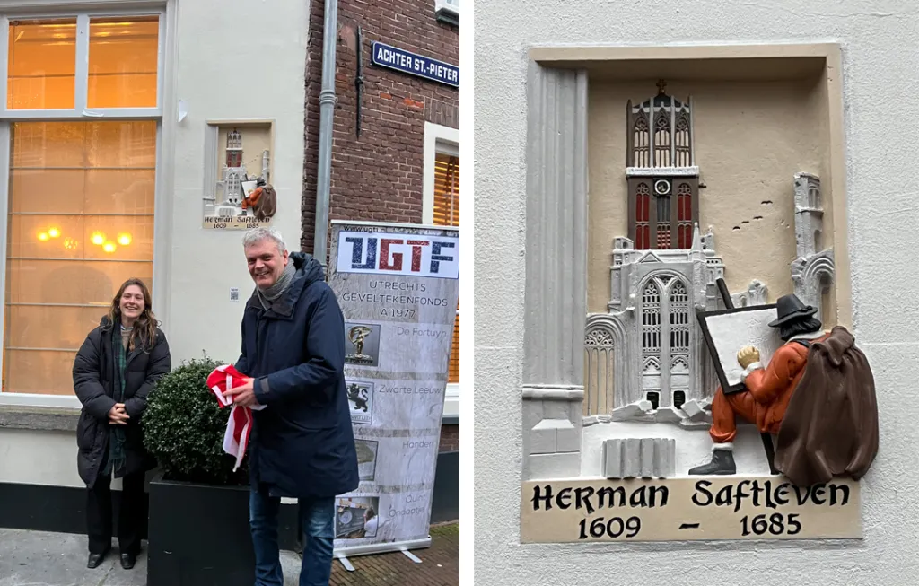 Onthulling Gevelsteen Herman Saftleven en gevelsteen Herman Saftleven