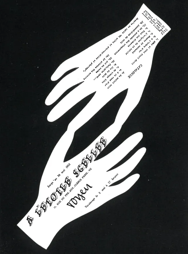 Catalogus van Toyens solotentoonstelling in de galerie À L'Étoile Scellée, 1953, Parijs. Uit: J. Claverie, cat. exh. Styrsky, Toyen, Heisler, Parijs (Centre Georges Pompidou) 1982 