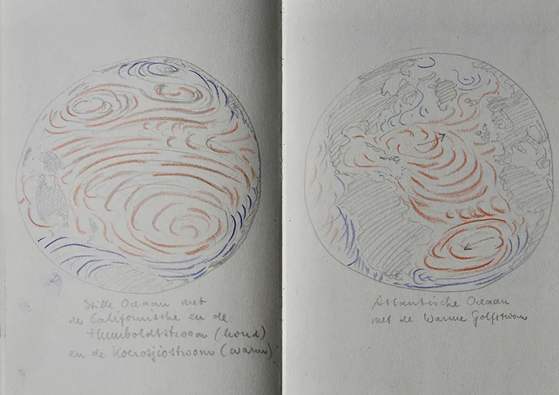 Olphaert den Otter, schets voor de tondo van planeet Aarde vanuit telescopisch perspectief, 2024, collectie RKD