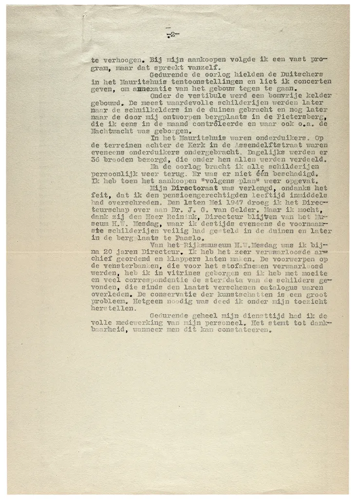 Bijlage bij de ontslagname van Wilhelm Martin als rijksambtenaar uit de collectie van het RKD