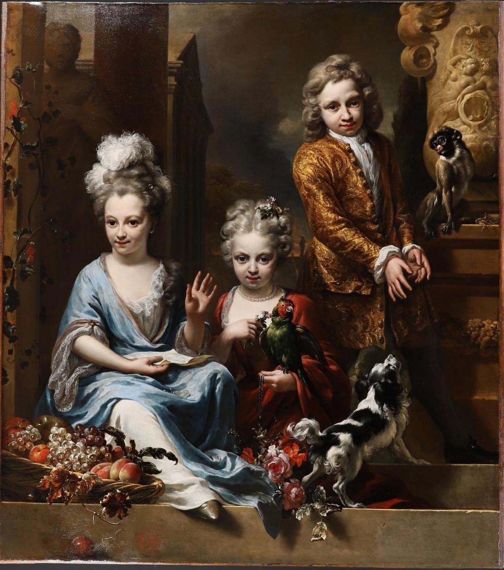 groepsportret met drie kinderen