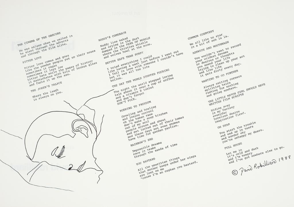 art & project bulletin 151 met tekst en tekeningen van kunstenaar david robilliard