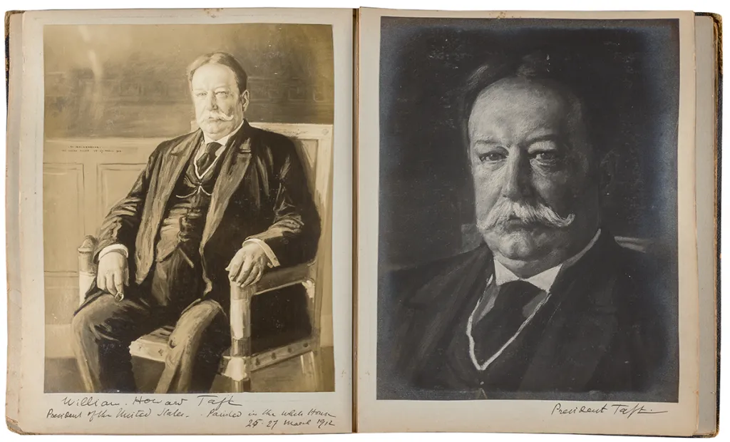 Album van Theo Molkenboer met foto's van het portret van de Amerikaanse president William Taft