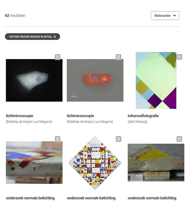 Screenshot van database rkdtechnical met project Victory Boogie Woogie in Detail
