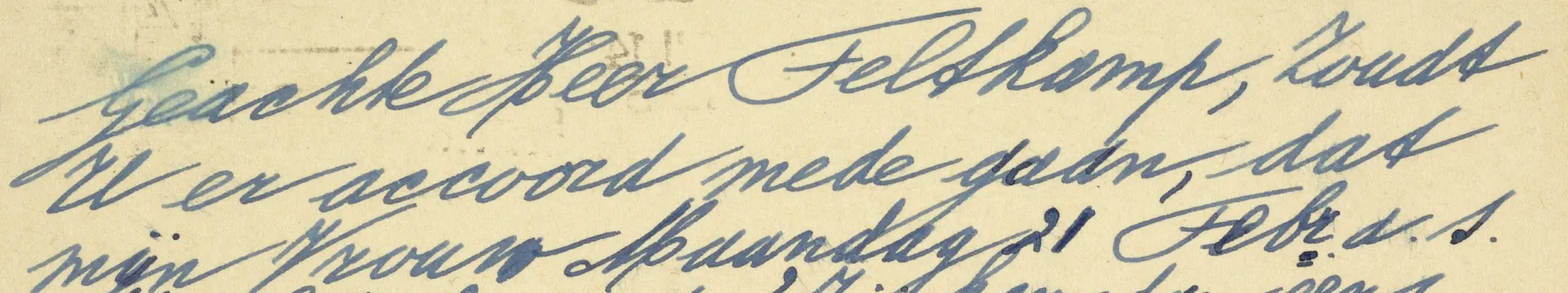 Brief naar Feltkamp